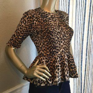 Ganni Leopard Print Blouse